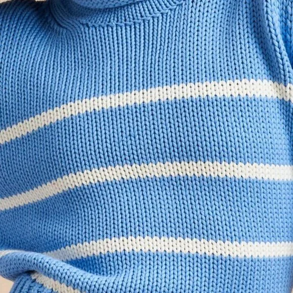 La Ligne Blue and Cream Striped Crewneck Sweater - Picture 4 of 4